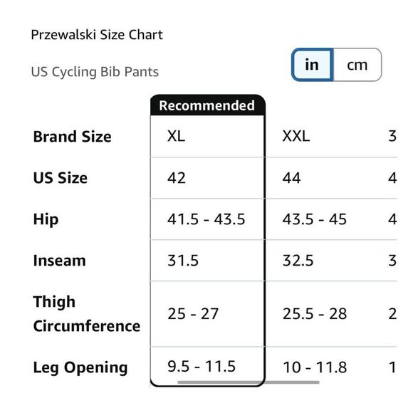 NEW Przewalski Men's Cycling Bib Pants 4D Padded Fleece Lined XL - Picture 3 of 8